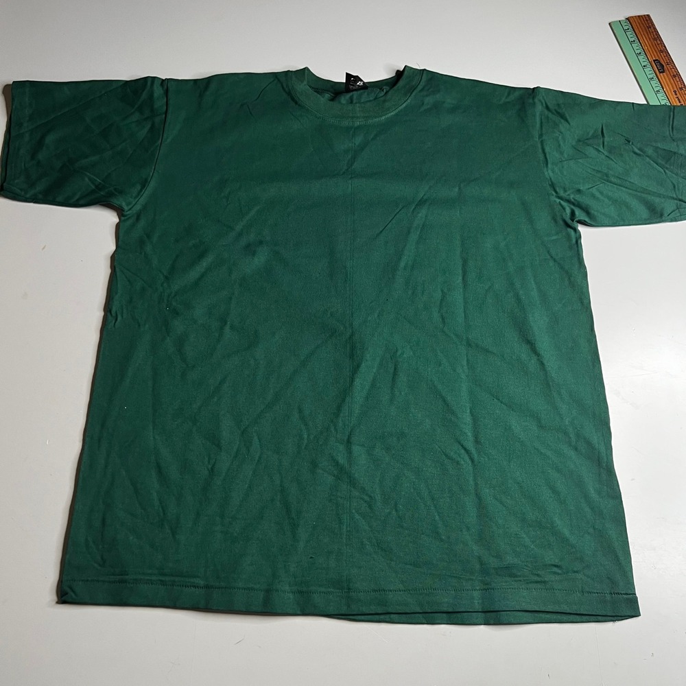 Vintage 90s Boo-z Blank T-Shirt XL Green Single Stitch Made in USA Deadstock